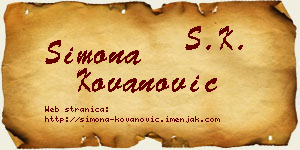 Simona Kovanović vizit kartica